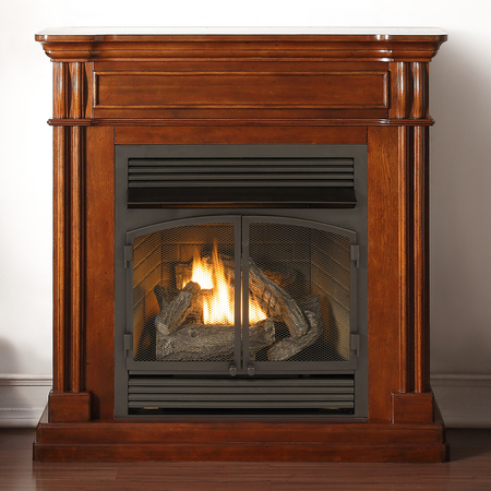 DULUTH FORGE Dual Fuel Ventless Gas Fireplace With Mantel - 32,000 Btu, Remote Con DFS-400R-1AT